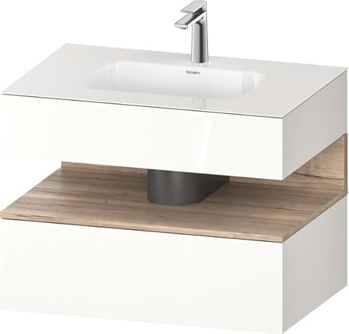 Duravit Qatego lavabo encastrado con base de lavabo consola, 800x550x600mm, nicho roble jaspeado, QA4785055, Color: Blanco