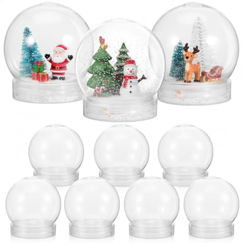 150ml Leere Schneekugel Mit Schraubverschluss, 10 Stück Weihnachten DIY Schneekugel Bastelset, Schneekugeln Zum Selber Basteln Wasserklar Für Kunstschnee, Süßigkeiten, Fotos, Mini-Weihnachtsbäume