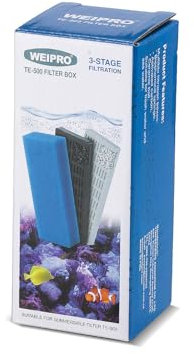 Weipro Filtermedien Set für TE-500 Aquarium Filter mit Filterschwamm, Aktivkohle und Keramikringe Pellets(TE500-S)