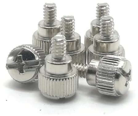 10 Stück 6#-32 * 5 Gewindezähne Länge 5 mm Computer-PC-Gehäuse Lüfter Werkzeuglose Einstellschraube Rändelschrauben Rändelschraube(Silver)
