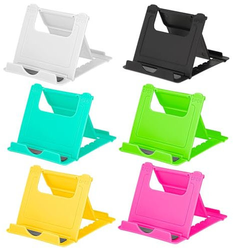 Funngy Soporte Móvil Mesa Plegable,6 PCS Apoyo Teléfono Multiángulo Mini Soporte para Teléfono Celular Multiángulo Soporte Portátil para Teléfono Móvil para Escritorio Hogar Ver Películas y Videos