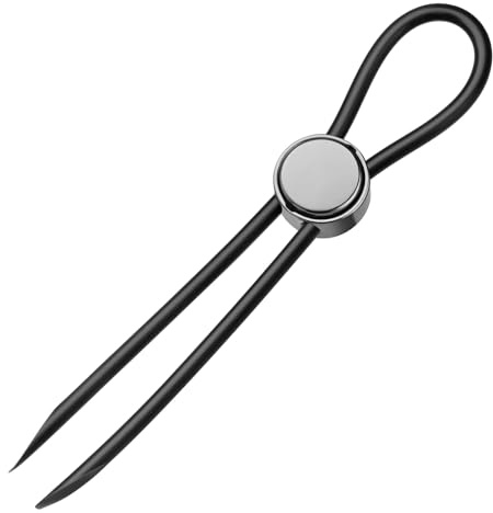 Anillo de pene ajustable de silicona, anillo elástico para el pene, cuerda de bondage, anillo de bondage con perlas, ajustable para hombres y parejas, juguete sexual para pene (hebilla de metal)