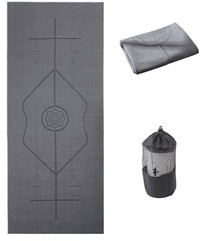 RYTMAT Yoga Handtuch Anti-Rutsch 185×63cm Saugfähige Schnell Trocknende Yogatuch für Hot Yoga Weichen Mikrofaser Handtuch für Gym Fitness Workout