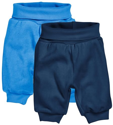 Playshoes Baby pumpbyxor joggingbyxor 2-pack, Nicki blå, 80