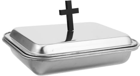 Warmhm 1 Satz Kommuniongeschirr Weihnachtsfeier Teller Zeremonie Lieferungen Edelstahlkirche Vorräte Brotschale Zum Servieren Wein-serviertablett Ablagefach Silver Rostfreier Stahl