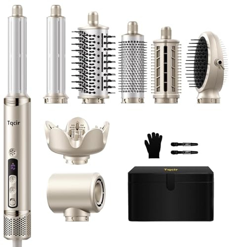 8 in 1 Airstyler Multi-Haarstyler und Trockner Set mit Aufbewahrungskoffer, Hairstyler Set mit Auto-Wrap-Lockenaufsatz, Ovalbürste, Konzentrator, Diffusor, Schnelltrocknend, Keine Hitzeschäden