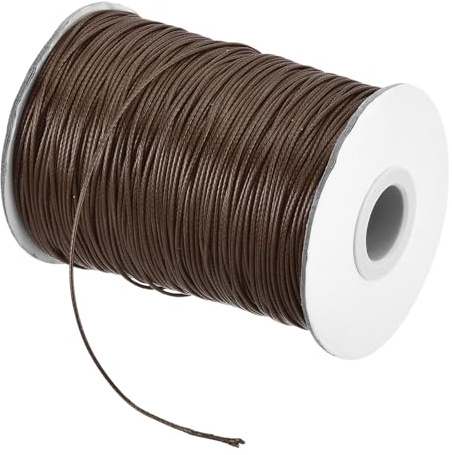 sourcing map Waxed Cord 2mm Waxed Polyester Cord 11 Yard Wax String for Bracelet Making,Necklaces, Beading,Jewelry Making and DIY Crafts(Dark Coffee)
