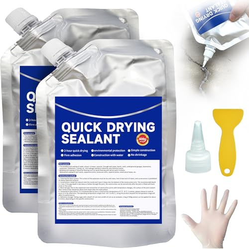 Concrete Crack Filler and Sealant, Quick Drying High Elasticity Cement Crack Filler, Waterproof Repair, Self-Leveling Concrete Slab Repair for Driveway, Patio (Gray, 35.27 OZ)