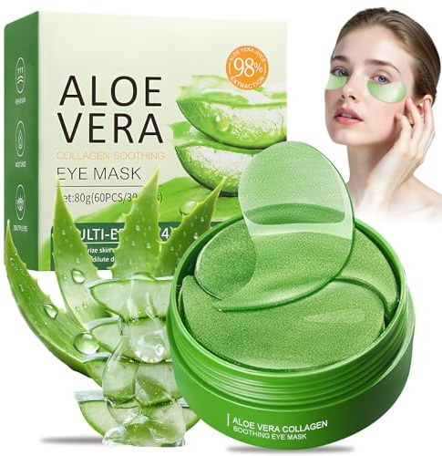 60 cuscinetti lenitivi per gli occhi con aloe vera, maschera idratante per la cura delicata, riduce le occhiaie e il gonfiore
