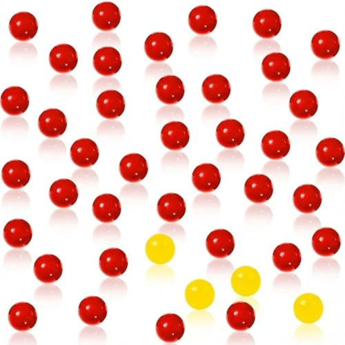 Hopzab 42 Pcs Game Replacement Marbles Plastic Game Balls Pieces Compatible with Hungry Hippos, 28 Red and 4 Yellow
