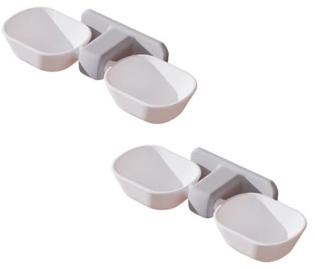TOYANDONA 2Pcs Elevated Wall-mounted Cat Bowls Detachable Dual Feeder for Food and Water Suitable for Cats Dogs Rabbits Easy to Clean Pet Feeding Station