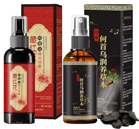 Sapfron Hair Blackening Spray, Sapfron Hair Sprays, Sapfrons végétaux naturels et Polygonum Multiflorum Sprays, cheveux gris à noir, renforce les racines (A#+B#)
