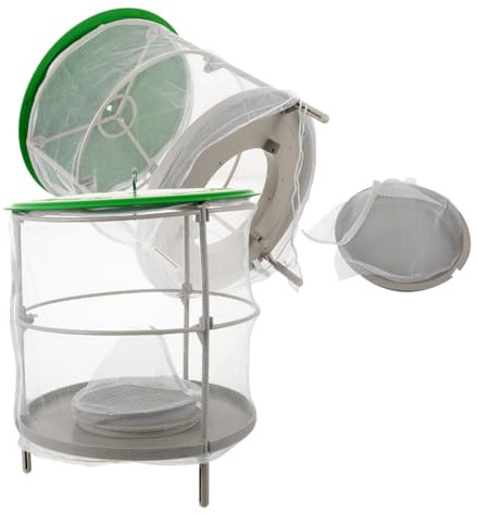 SHINEOFI 2 pièces Suspendu Extérieur avec Filet Blanc et Protection Pluie Cage à Mouches et Piège à Guêpes Léger pour Jardin Restaurant Ferme