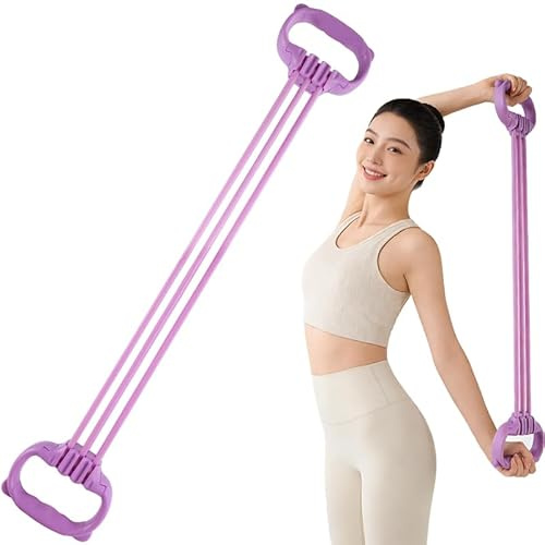Bandes de résistance avec poignées ergonomiques, 58 x 11 x 3 cm, en TPE, bandes élastiques réglables pour la musculation, le renforcement musculaire, le yoga et la gym à domicile