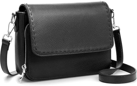 befen Echtleder Umhängetasche Damen Mittelgroß, RFID-Blockierung Handtasche Leder Crossbody Bag Schultertaschen für Frauen Saddle Bag mit integrierter Brieftasche