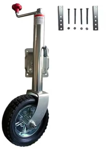 NYTFHMS Swivelling Trailer Jockey Wheel Load Capacity 680Kg Jockey Wheel 254X80Mm Side Rocker Automatic Trailer Jockey Wheel Robust and Adjustable Jockey Wheel with Cl,B