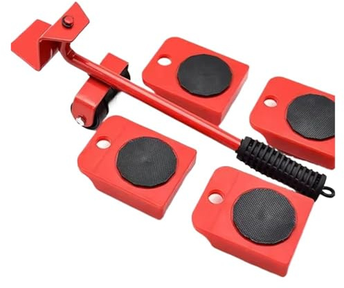 Moving Dolly, Manœuvres de déménagement Rouges Robustes avec roulettes, Lot de 5 Outils de déménagement faciles à Utiliser, adaptés aux canapés, fauteuils et réfrigérateurs.,for Furniture