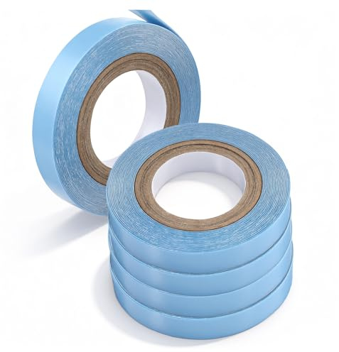 5pcs 3 Yards Blau Invisible Tape Kleber Extensions, Tape Extensions Kleber, Extensions Tape, Für Haarverlängerungen und Perücken