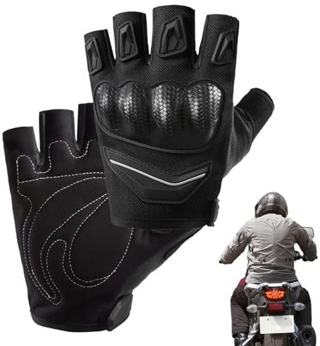 Generisch Gants d'équitation demi-doigts pour moto – Maille polyester haute densité | Gants d'équitation antidérapants et résistants à la transpiration | Pour l'été, l'avion, le cyclisme, les sports