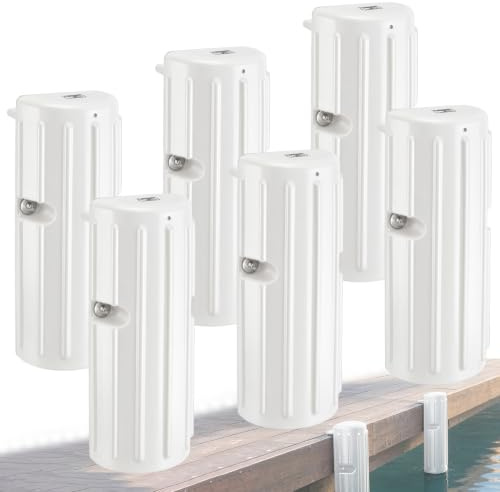 OCEANBROAD Dock Bumpers, Boat Dock Bumpers for Edge & Side | UV-Resistant PVC, Marine Fender Guard with Stainless Steel Hardware, Edge & Side Installation, Vertical Dock Protection