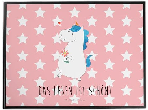 Mr. & Mrs. Panda Schreibunterlage Einhorn Spaziergang - Geschenk, schreibauflage, Freude, Einhörner, Unicorn, Freundin, schreibtischunterlage, schreibtischunterlagen, Motivation, Tischunterlage