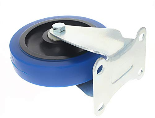 MroMax Ruote in gomma di diametro 125 mm ruote pneumatiche ruote fisse senza rumore piastra superiore montata ruota 1 pz