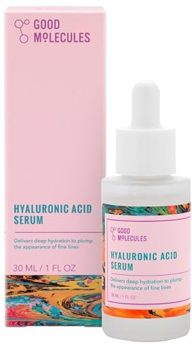 Good Molecules Hyaluronic Acid Serum Hydrating, Non-Greasy Formula To Moisturize, Plump 1% Ha, Anti-Aging, Water-Based Skincare For Face