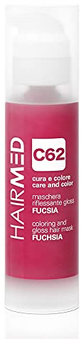HAIRMED, Cura e Colore, Maschera Riflessante Gloss, Maschera Colorante Capelli, Riflessante Capelli, Senza Ammoniaca, Colore C62 Fucsia, 150 ml