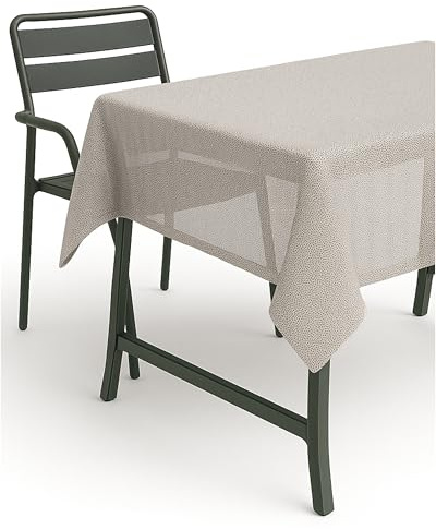 texpot Tischdecke 110 x 140 cm beige Gartendecke mit Saum abwaschbar Gartentischdecke Balkon Terrasse wetterfest