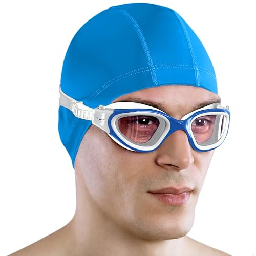 AqtivAqua DX simglasögon vuxen dam herr barn anti-dimma glasögon hav pool (blå vit, klar)