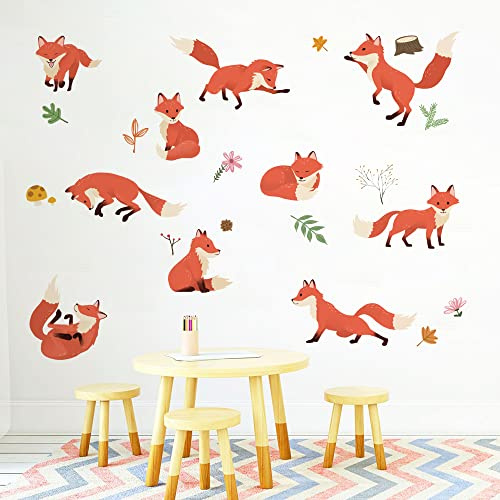 Runtoo Wandtattoo Fuchs Wandsticker Tiere Dschungel Wandaufkleber Kinderzimmer Babyzimmer Wohnzimmer Schlafzimmer