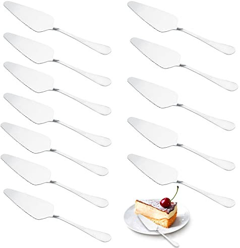 Aisny 12 Stück Tortenheber, kuchenheber Edelstahl 23cm Tortenmesser zum Schneiden Kuchenschaufel Tortenschaufel Lasagneheber Pizzaheber für Restaurant Küche Tischgesellschaft Party