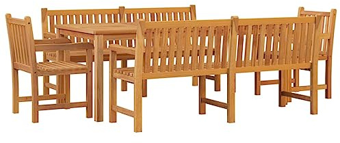 vidaXL 5-TLG. Garten-Essgruppe Massivholz Teak