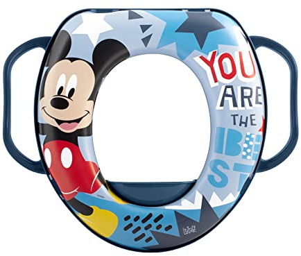 Lulabi Disney Mickey Mouse Riduttore WC per Bambini con Manici, Seduta Morbida e Confortevole, Adattatore Water Universale, Collezione Icon