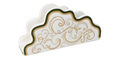 Brandani 52659 Drahtgitter Porzellan, 20 x 4 x 10 cm, 0,45 kg, Kombination aus Weiß, Grün und Gold