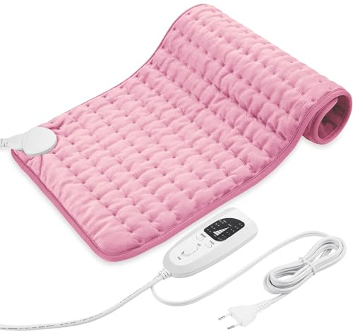 Letitwell Heizkissen, Wärmekissen für trockene und feuchte, Wärmekissen für Rücken Nacken Schulter Bauch weiche Flanelloberfläche, Rosa (30 X 60 cm)