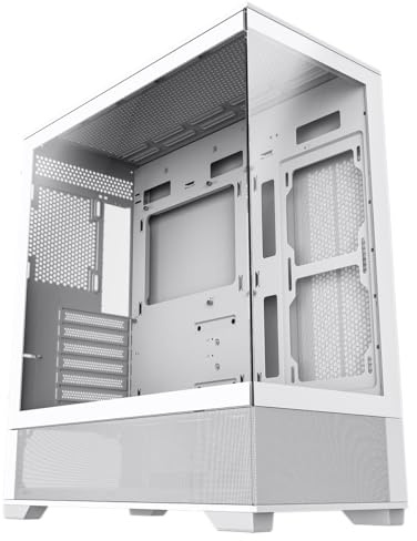 GameMax Vista White Dual Tempered Glass Panelling ATX PC Gaming Case with GameMax V4.0 PWM ARGB Hub Included