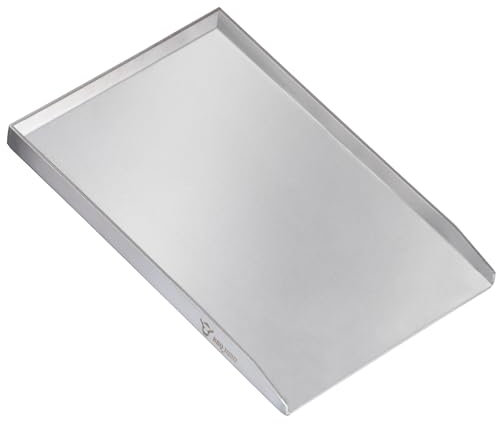 BBQ-Toro Edelstahl Grillplatte | 34 x 48 cm | BBQ Plancha, Grillplancha | Rechteckig, Universal und Massiv | Grillblech für Holzkohle und Gas, Grillzubehör, Grillpfanne, Grillschale
