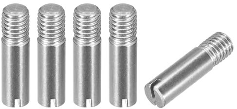 sourcing map 5Pcs M8 x 30mm Slotted Cylindrical Pin 304 Stainless Steel Dowel External Thread Locating Pin for Furniture Cabinets