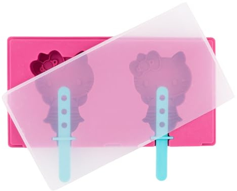 Sanrio Hello Kitty Silicone Popsicle Mold Shapes with Plastic Sticks