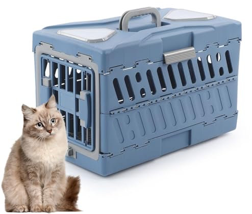 Uozonit Tragbarer Hundetransporter, Faltbarer Haustiertransporter | Haustier-Hundekäfig für Reisen,Haustier-Tragegerät mit unterem Trennnetz für Flugzeug-Lufttransport, Ausgehen, Reisen, Camping