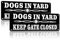 SINMAO Beware Of The Dog Keep Gate Closed Sign 25x9cm Alu Reflective Dogs In Yard Please Close The Gate Hanging Sign Pre-drilled Black x2