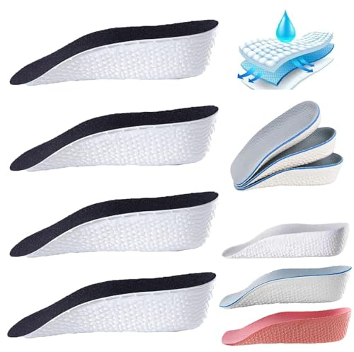 Orthopedic High Pads 2.0, High Pads for Men & Women Standing All Day, Memory Foam Insoles for Plantar Fasciitis, Arch Support Work Insoles (Black, 2 Pair Men 1.6in/4cm)