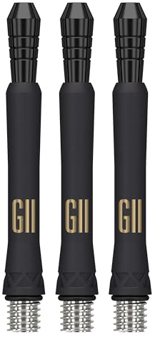 Target Darts Phil Taylor Gen 11 Power 9-Five Shafts, Flèches de fléchettes Raw Power Titanium Pack of 3 | Phil Taylor G11 Black Shaft Set, Professional Dart Accessories - Intermediate Length