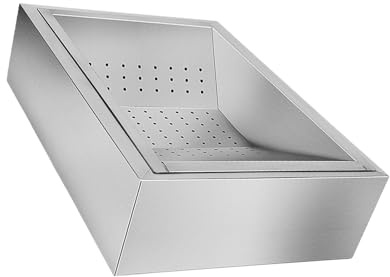 Fxzqgnh Abtropfschale für Pommes Frites, Herausnehmbarer Frittierkorb Aus Edelstahl, Arbeitsstation, 52x38x14cm