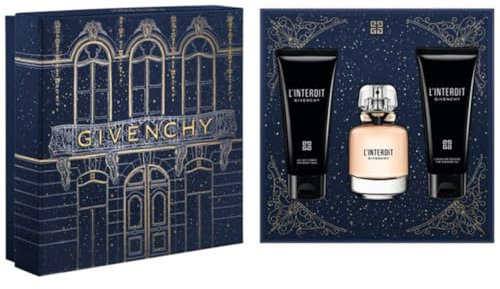 Givenchy Linterdit Geschenkset für Damen, Eau de Parfum, Spray, 50 ml, parfümierte Körpercreme, 75 ml und parfümiertes Duschgel 75 ml