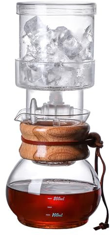 HKFGSHOP Ice Drip Coffee Machine, Cold Brew Ice Drip Coffee Maker, Coffee Filter Slow Drip Brewer, 400ml Capacity, High Borosilicate Heat-resistant Glass, for Kitchen Household, Office