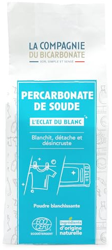 Percarbonate De Soude Ultra Pur 2,5 kg - COMPAGNIE DU BICARBONATE | Sachet Kraft, Blanchissant, Nettoyant, Détachant d'origine naturelle, Certifié par ECOCERT
