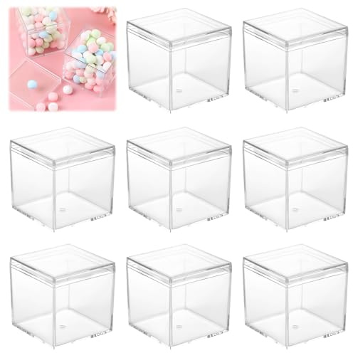 5.5x5.5x5.5cm Transparent Acrylbox mit Deckel, 8 Stück Kleine Quadratische