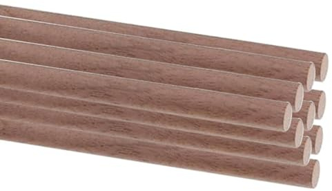 Eieenotee Sticks de Bois Franc en Noyer Inachevés 10 Pcs Tiges de Cheville Ronde en Bois pour Bricolage pour L'Artisanat de L'Artisanat